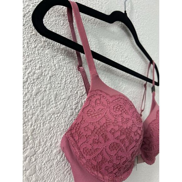 Victoria's Secret Pink 32D Body By‎ Victoria Perfect Shape Push Up Bra NWT Rose - Picture 2 of 10